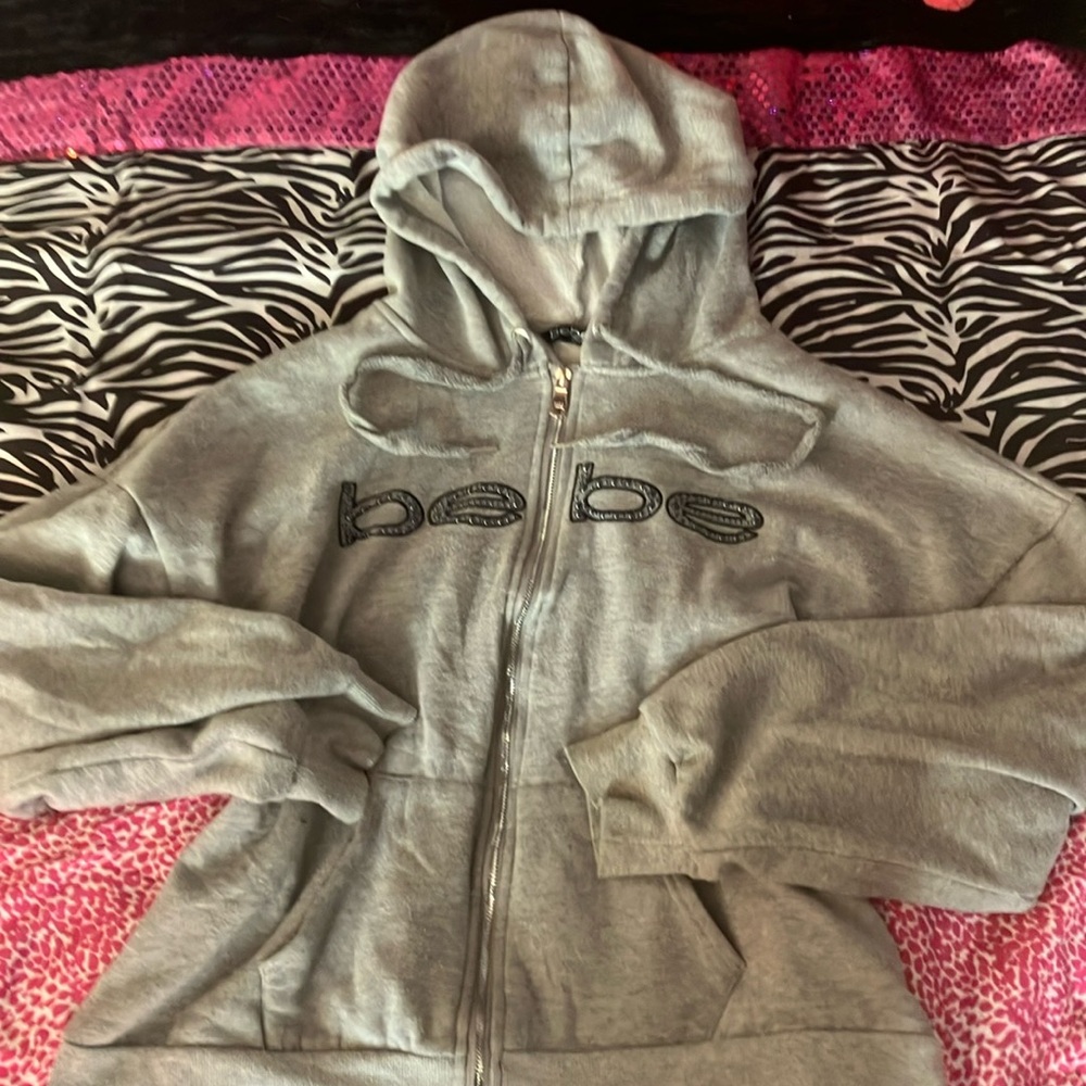Grey BEBE sport jacket, with rhinestones